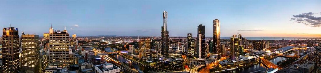 Melbourne CBD Night Panorama 360 degree view